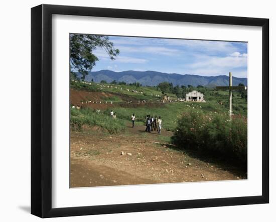 People Leaving Church on a Sunday, Fort Portal, Uganda, East Africa, Africa-David Poole-Framed Photographic Print