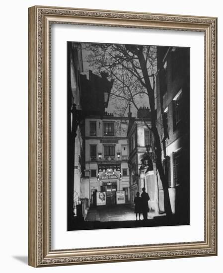 People Looking at the Exterior View of the Grand Guignol Theater-Hans Wild-Framed Photographic Print