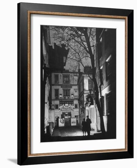 People Looking at the Exterior View of the Grand Guignol Theater-Hans Wild-Framed Photographic Print