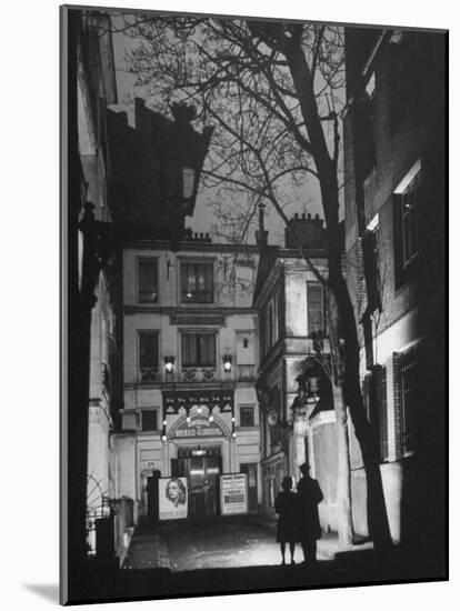 People Looking at the Exterior View of the Grand Guignol Theater-Hans Wild-Mounted Photographic Print