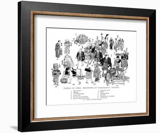 People of Edo, Japan, C1800-null-Framed Giclee Print