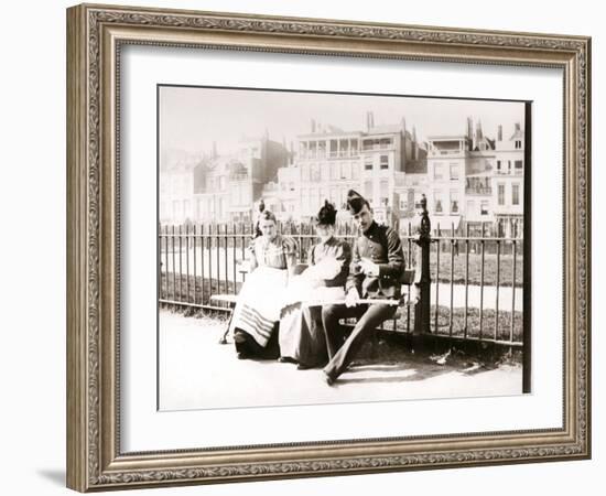 People on a Bench, Rotterdam, 1898-James Batkin-Framed Photographic Print