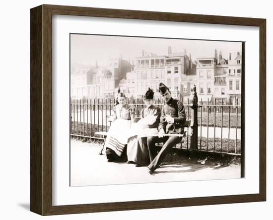 People on a Bench, Rotterdam, 1898-James Batkin-Framed Photographic Print