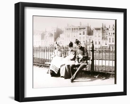 People on a Bench, Rotterdam, 1898-James Batkin-Framed Photographic Print