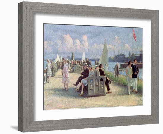 People on a Promenade-Paul Fischer-Framed Giclee Print