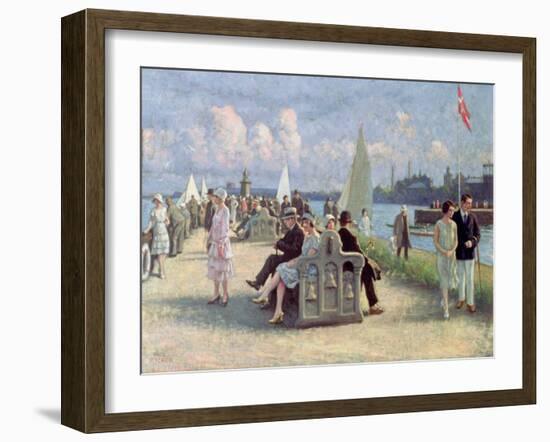 People on a Promenade-Paul Fischer-Framed Giclee Print