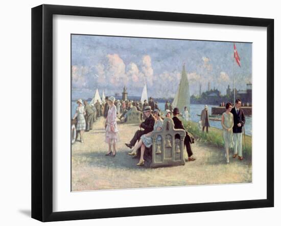 People on a Promenade-Paul Fischer-Framed Giclee Print