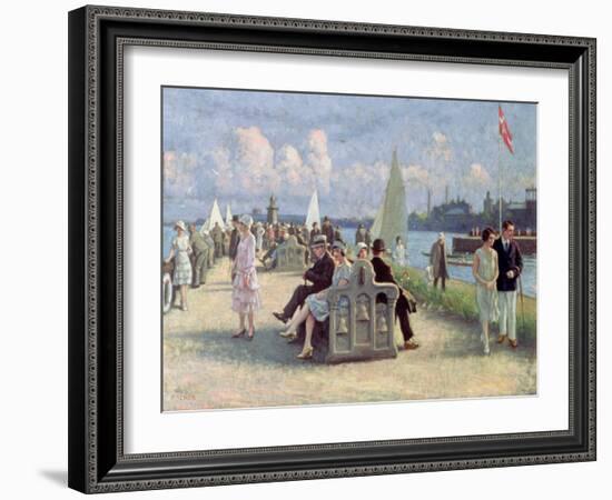 People on a Promenade-Paul Fischer-Framed Giclee Print