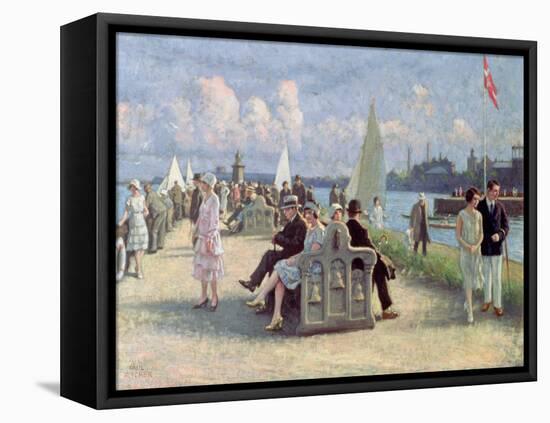 People on a Promenade-Paul Fischer-Framed Premier Image Canvas