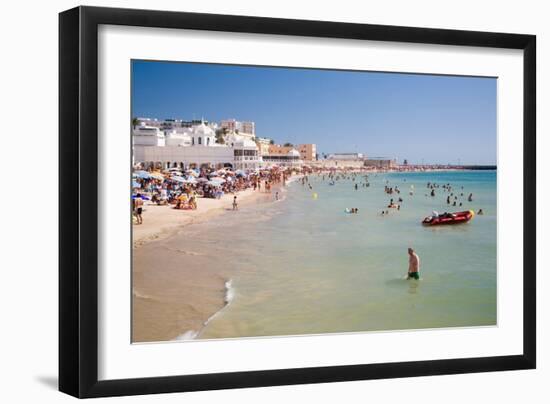 People on Beach in Spain-Felipe Rodriguez-Framed Photographic Print