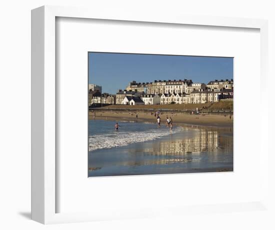 People on the Beach at Portrush, County Antrim, Ulster, Northern Ireland, United Kingdom, Europe-Charles Bowman-Framed Photographic Print