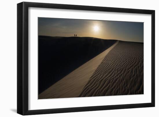 People on the Sand Dunes in Brazil's Lencois Maranhenses National Park-Alex Saberi-Framed Photographic Print