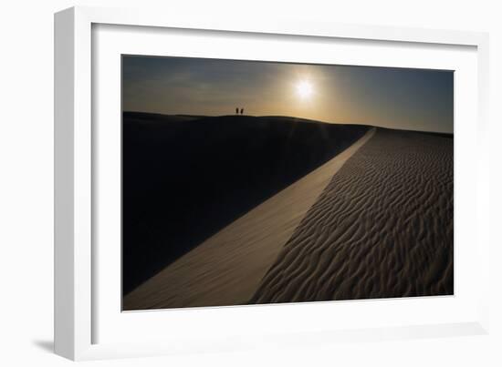 People on the Sand Dunes in Brazil's Lencois Maranhenses National Park-Alex Saberi-Framed Photographic Print