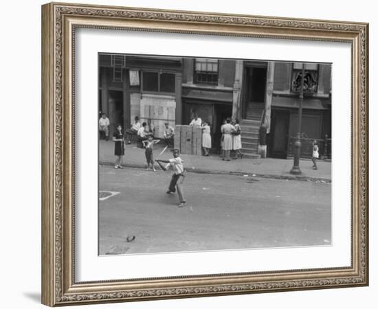 People on the Street in Harlem-null-Framed Photographic Print