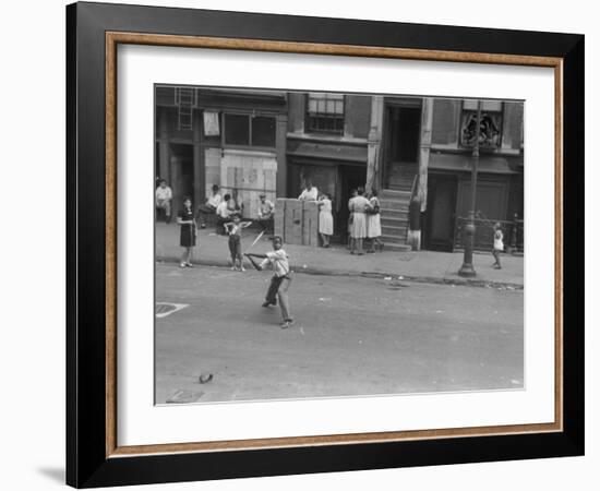 People on the Street in Harlem-null-Framed Photographic Print