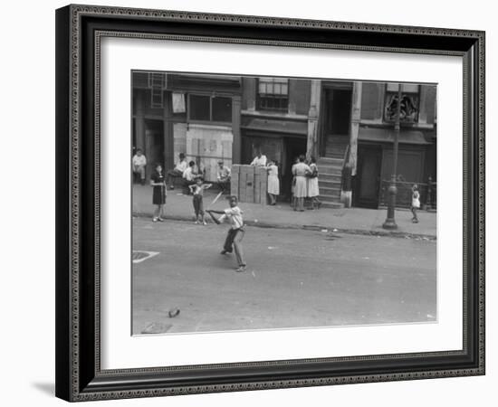 People on the Street in Harlem-null-Framed Photographic Print