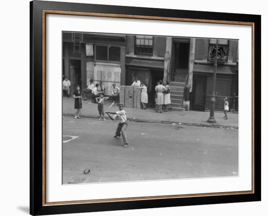 People on the Street in Harlem-null-Framed Photographic Print