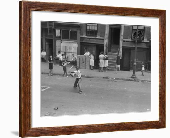 People on the Street in Harlem-null-Framed Photographic Print