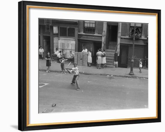 People on the Street in Harlem-null-Framed Photographic Print