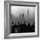 People on Top of a Building Looking Down Into Downtown Misty Smog covering Empire state Building-Eliot Elisofon-Framed Photographic Print