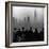 People on Top of a Building Looking Down Into Downtown Misty Smog covering Empire state Building-Eliot Elisofon-Framed Photographic Print