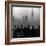 People on Top of a Building Looking Down Into Downtown Misty Smog covering Empire state Building-Eliot Elisofon-Framed Photographic Print