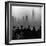 People on Top of a Building Looking Down Into Downtown Misty Smog covering Empire state Building-Eliot Elisofon-Framed Photographic Print