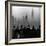People on Top of a Building Looking Down Into Downtown Misty Smog covering Empire state Building-Eliot Elisofon-Framed Photographic Print