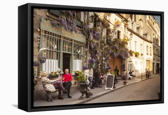 People Outside a Cafe on Ile De La Cite, Paris, France, Europe-Julian Elliott-Framed Premier Image Canvas