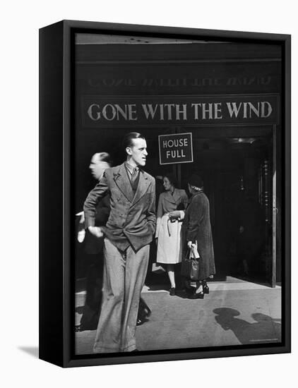 People Outside of Packed Ritz Movie Theater Showing "Gone with the Wind"-David Scherman-Framed Premier Image Canvas