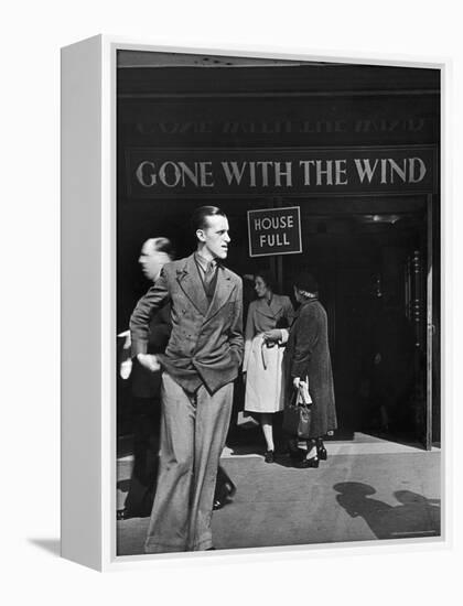 People Outside of Packed Ritz Movie Theater Showing "Gone with the Wind"-David Scherman-Framed Premier Image Canvas
