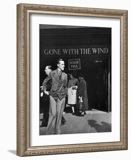 People Outside of Packed Ritz Movie Theater Showing "Gone with the Wind"-David Scherman-Framed Photographic Print