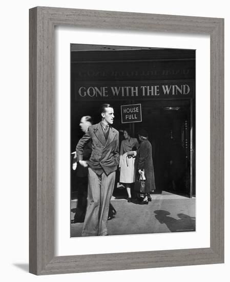 People Outside of Packed Ritz Movie Theater Showing "Gone with the Wind"-David Scherman-Framed Photographic Print
