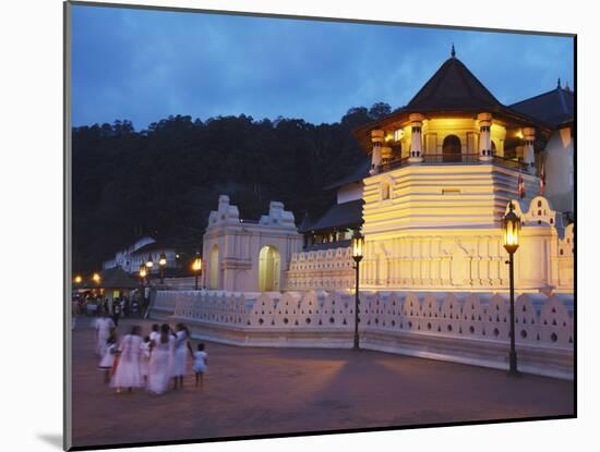 People Outside Temple of the Tooth (Sri Dalada Maligawa) at Dusk, Kandy, Sri Lanka-Ian Trower-Mounted Photographic Print