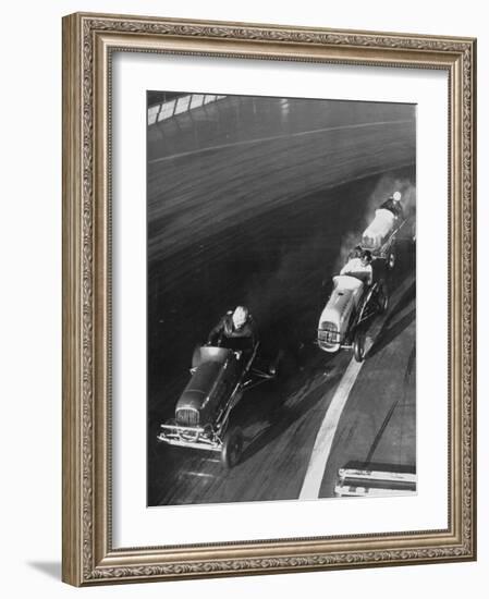 People Participating in the Midget Auto Racing-Ralph Morse-Framed Photographic Print