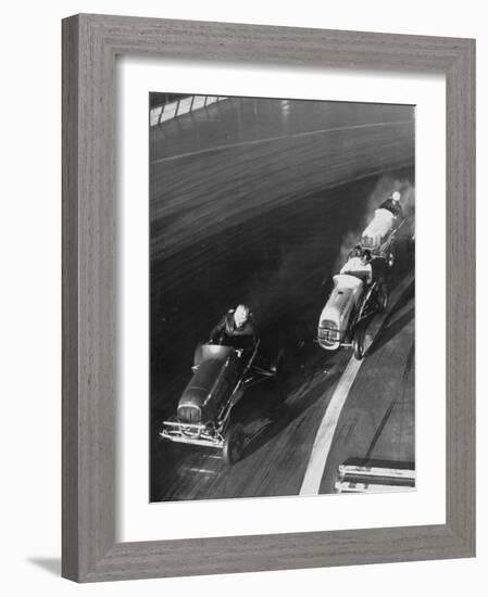 People Participating in the Midget Auto Racing-Ralph Morse-Framed Photographic Print