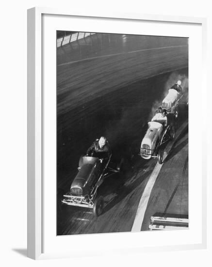 People Participating in the Midget Auto Racing-Ralph Morse-Framed Photographic Print