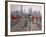 People Practicing Taiji and Pudong Skyline, Shanghai, China-Keren Su-Framed Photographic Print