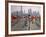 People Practicing Taiji and Pudong Skyline, Shanghai, China-Keren Su-Framed Photographic Print