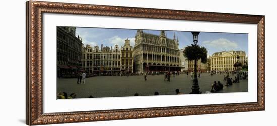 People Relaxing in a Market Square, Grand Place, Brussels, Belgium-null-Framed Photographic Print