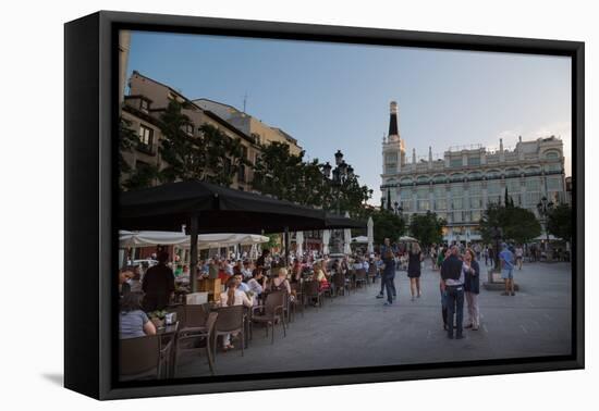 People Relaxing in In the Evening in Plaza De Santa Ana in Madrid, Spain, Europe-Martin Child-Framed Premier Image Canvas