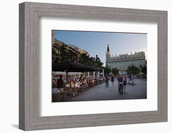 People Relaxing in In the Evening in Plaza De Santa Ana in Madrid, Spain, Europe-Martin Child-Framed Photographic Print