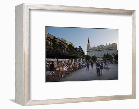 People Relaxing in In the Evening in Plaza De Santa Ana in Madrid, Spain, Europe-Martin Child-Framed Photographic Print