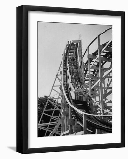 People Riding in a Roller Coaster-Francis Miller-Framed Photographic Print