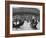 People Riding in Gondolas on the Grand Canal Near the Academia Bridge-Dmitri Kessel-Framed Photographic Print