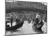 People Riding in Gondolas on the Grand Canal Near the Academia Bridge-Dmitri Kessel-Mounted Photographic Print