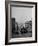 People Riding on Dual Cable Cars, with Bay Bridge Sitting in Background-Charles E^ Steinheimer-Framed Photographic Print