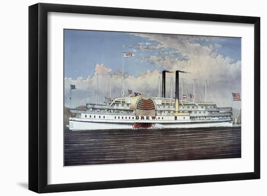 People's Line - Hudson River, from 'The Palace Steamers of the World' Series-Currier & Ives-Framed Giclee Print