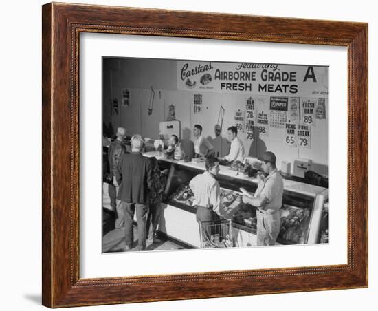 People Shopping for Food in Local Store-null-Framed Photographic Print