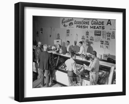 People Shopping for Food in Local Store-null-Framed Photographic Print